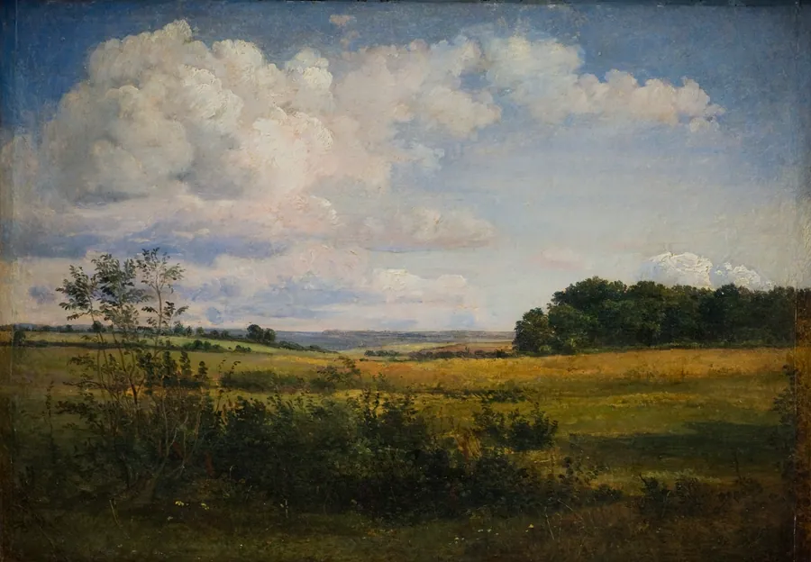 Landskab med solbelyste skyer by Dankvart Dreyer