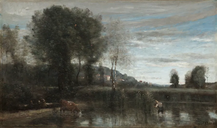 Pond at Ville-d'Avray by Jean Baptiste Camille Corot