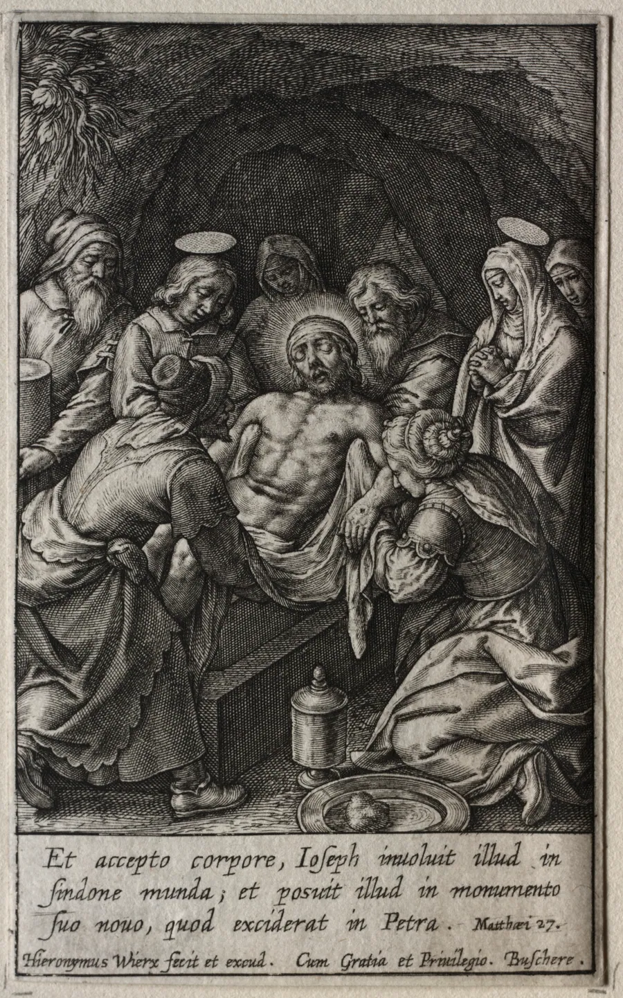 The Passion: The Entombment by Hieronymus Wierix