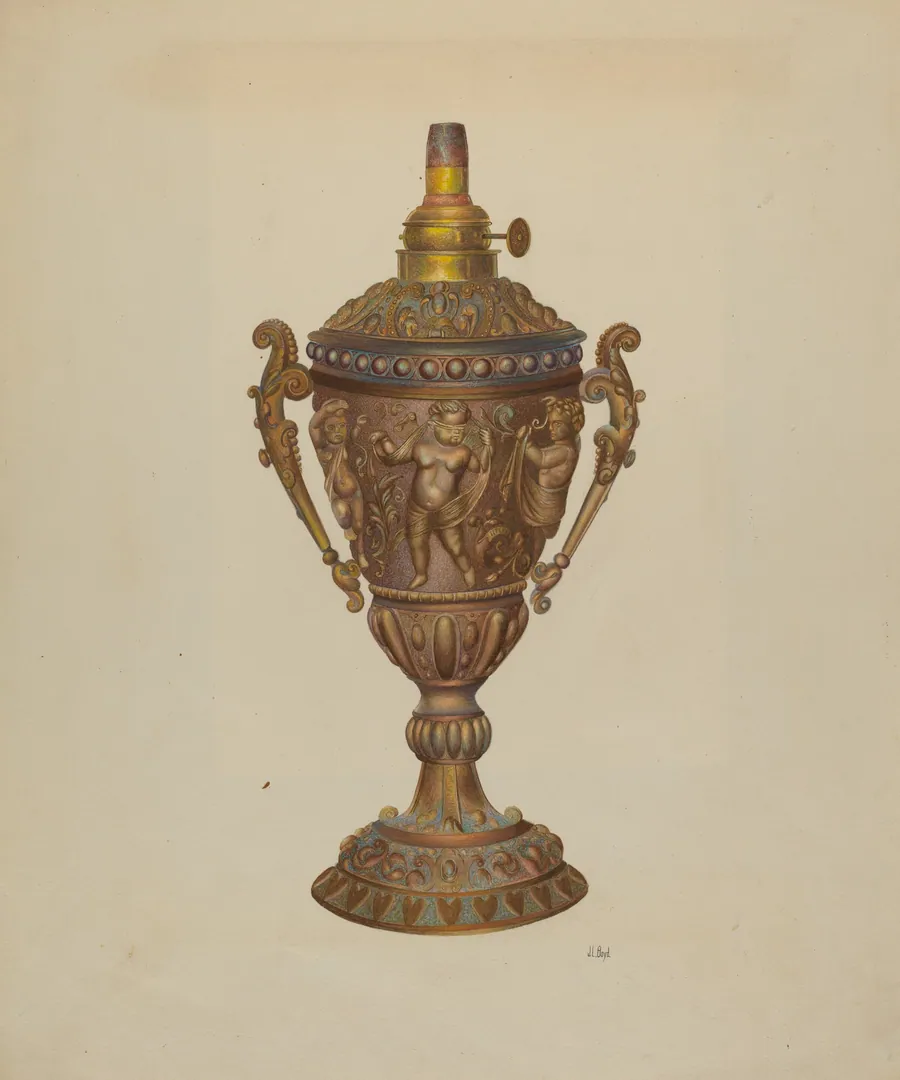 Ornamental Oil Lamp by Joseph L. Boyd