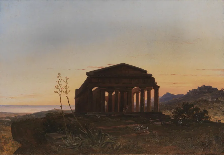 Concordia templet ved Girgenti by Franz Ludwig Catel