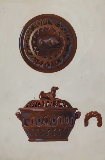 Pa. German Tobacco Bowl w/ Lid