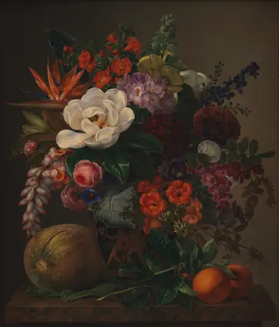 En vase med blomster