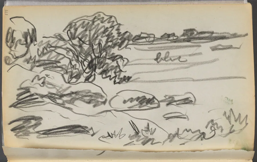 Sketchbook- The Granite Shore Hotel, Rockport, page 171: Landscape by Maurice Prendergast