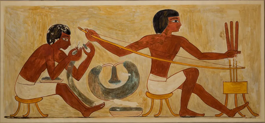 Stringing and Drilling Beads, Tomb of Rekhmire by Nina de Garis Davies