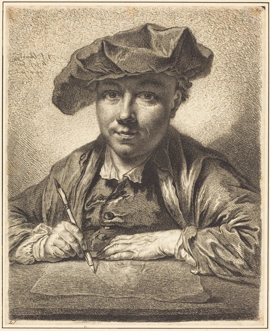 Self-Portrait, Drawing by Georg Friedrich Schmidt