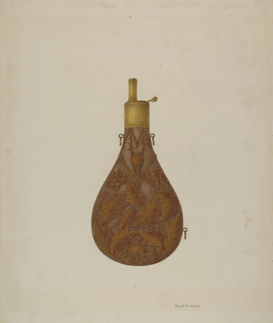 Bronze Powder Flask by George V. Vezolles
