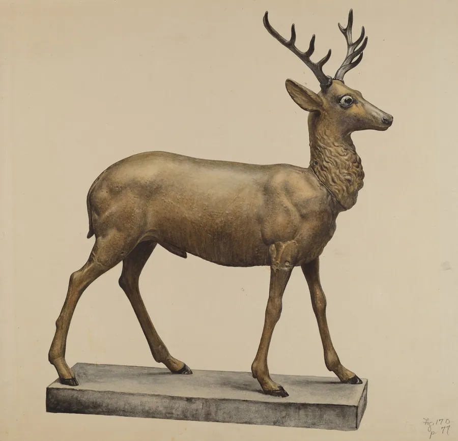 Deer Lawn Figure by Elisabeth Fulda
