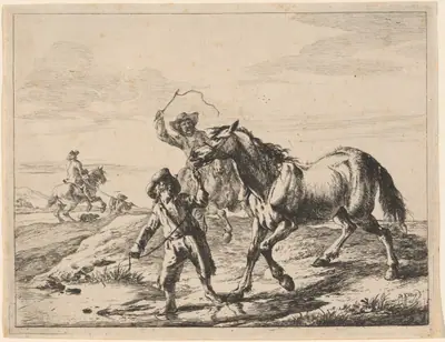 A Boy Taking a Horse to Drink