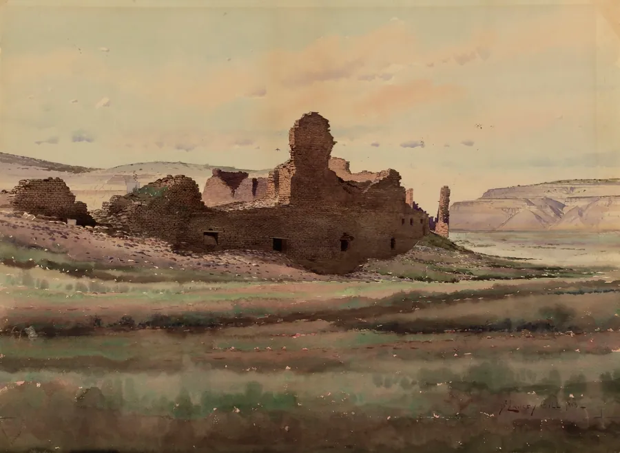 Pueblo Bonito Ruin, Chaco Canyon, New Mexico by De Lancey Gill, born Chester, SC 1859-died Alexandria, VA 1940