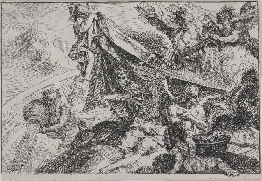 Allegory of Winter with Diana the Huntress by Johann Georg Bergmüller