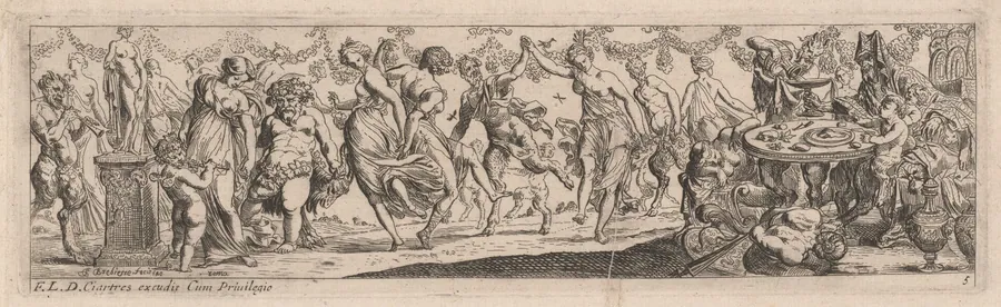 Dancing Nymphs and Satyrs by Pierre Brebiette