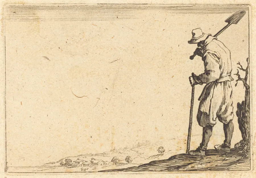 Peasant with Shovel on His Shoulder by Jacques Callot