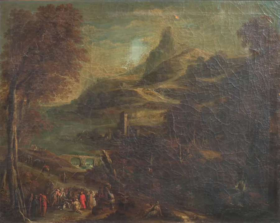 Landskab med bibelsk staffage by van de Laeter