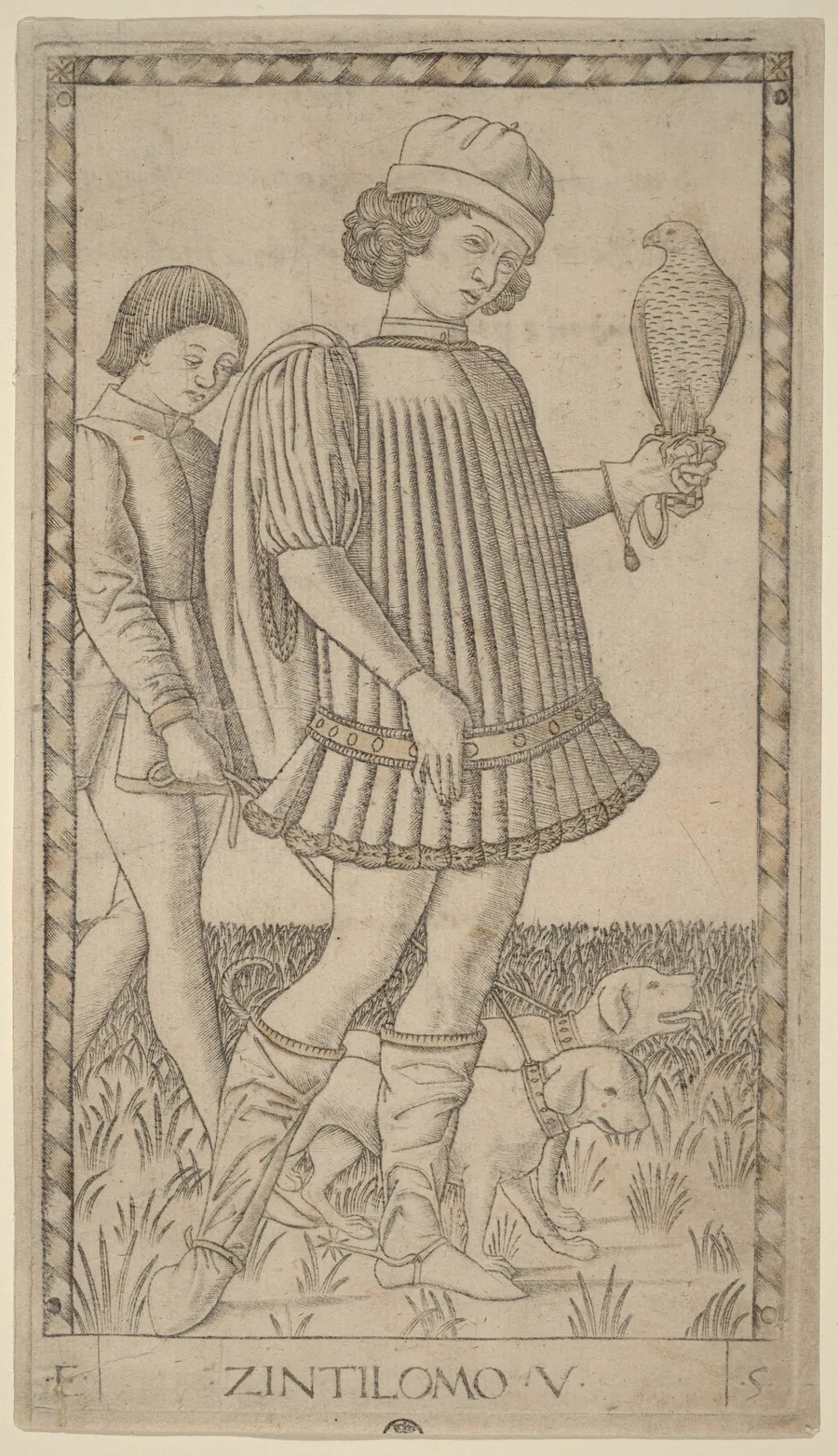 Zintilomo (Gentleman) by Master of the E-Series Tarocchi