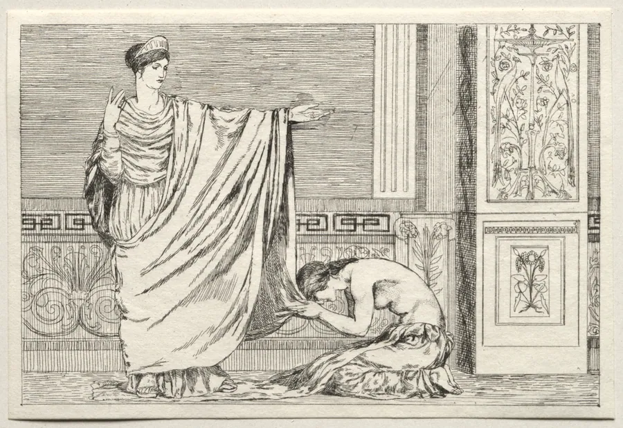 Cupid and Psyche: Psyche and Juno by Max Klinger