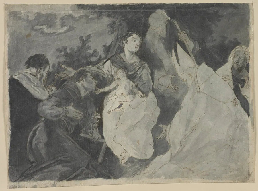 Madonna and Child with Saints by Giuseppe Bazzani