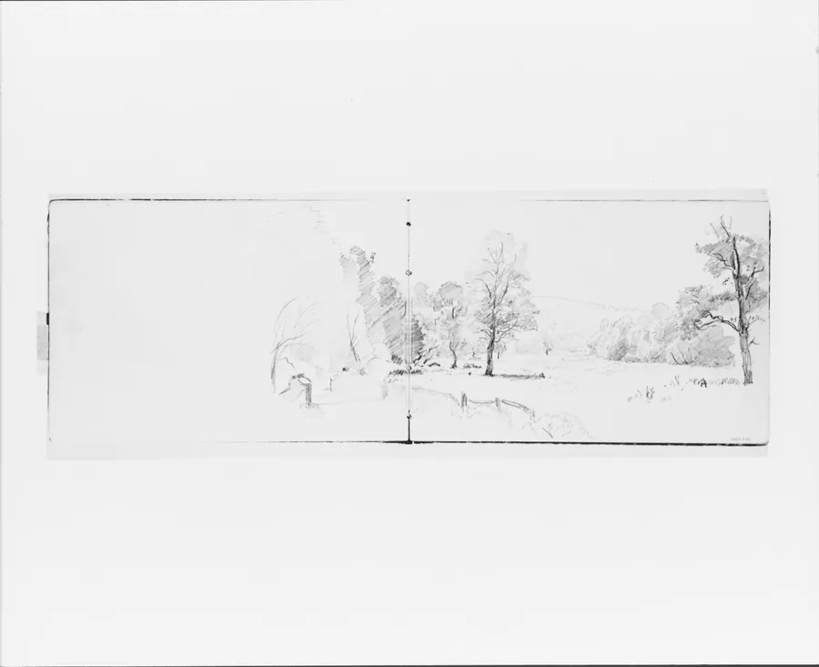 Landscape with Trees, Mountains, and Country Lane (from Sketchbook VII) by William Trost Richards