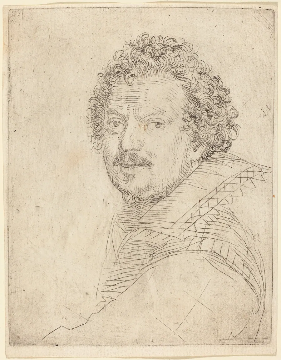 A Man with a Moustache and Goatee, Facing Forward by Ottavio Leoni