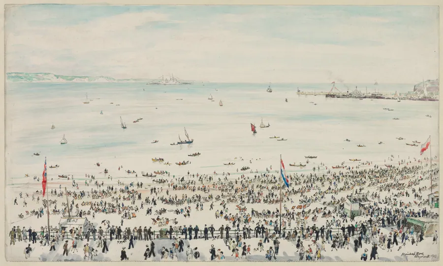 Weymouth Bay, Victory Day Celebrations by Muirhead Bone
