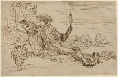 An Elegant Young Man Personifying Vanity