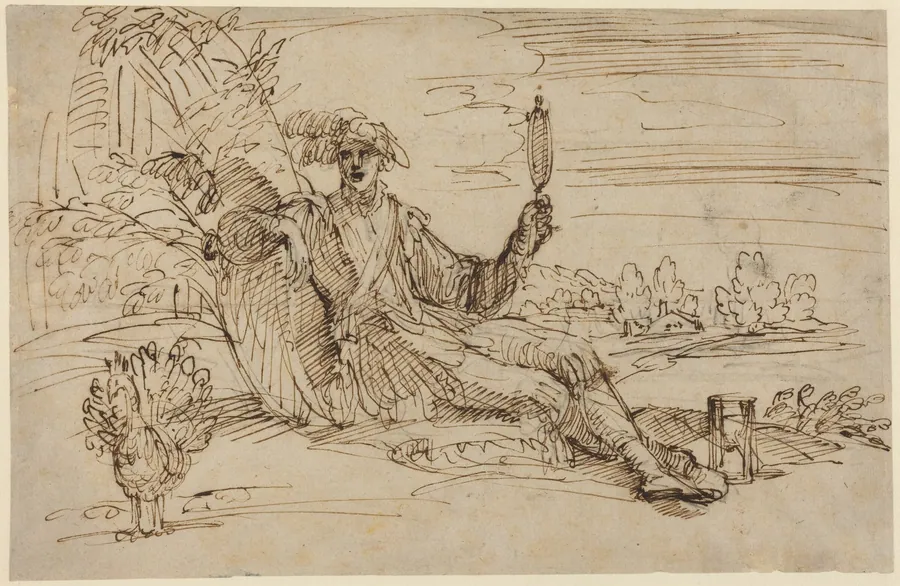An Elegant Young Man Personifying Vanity by Francesco Brizio