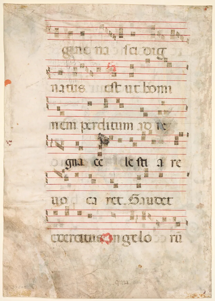 Leaf from an Antiphonary: Music (verso)