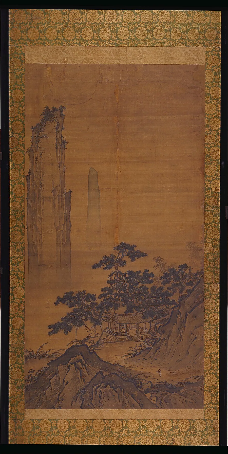 Viewing distant peaks from a mountain pavilion by Formerly attributed to Ma Yuan 馬遠 (active late 12th-early 13th century)