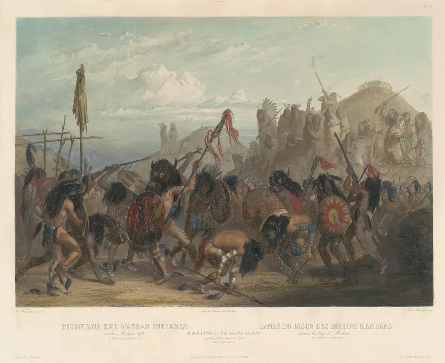 Bison-Dance of the Mandan Indians by Alex Manceau