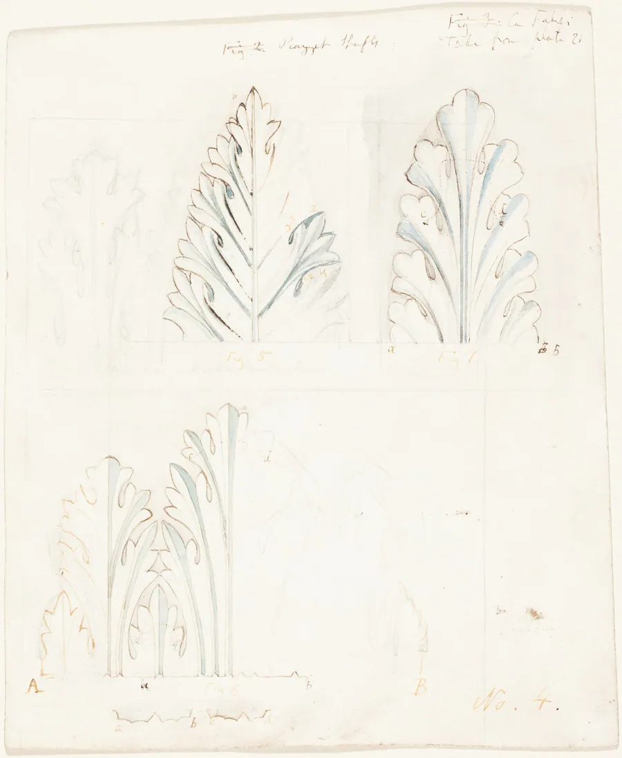Ornamental Study with Acanthus Motif for "The Stones of Venice" by John Ruskin