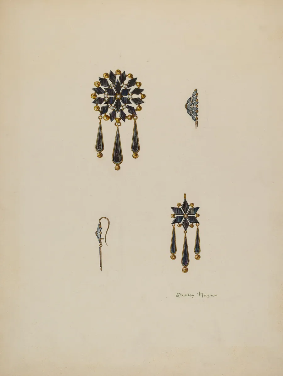Brooch and Earrings by Stanley Mazur