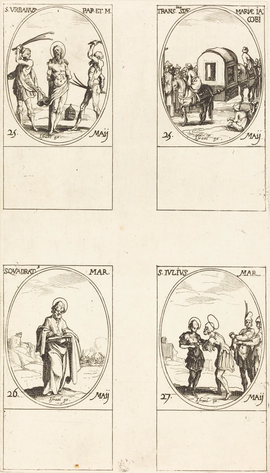 St. Urban; The Translation of St. Mary of James; St. Quadrat; St. Julius by Jacques Callot