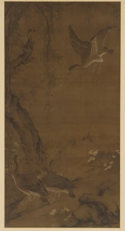 Willow, Geese, and Kingfisher