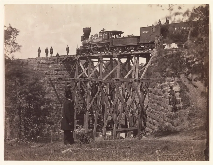 Bridge on Orange and Alexandria Rail Road, as Repaired by Army Engineers under Colonel Herman Haupt by Andrew Joseph Russell