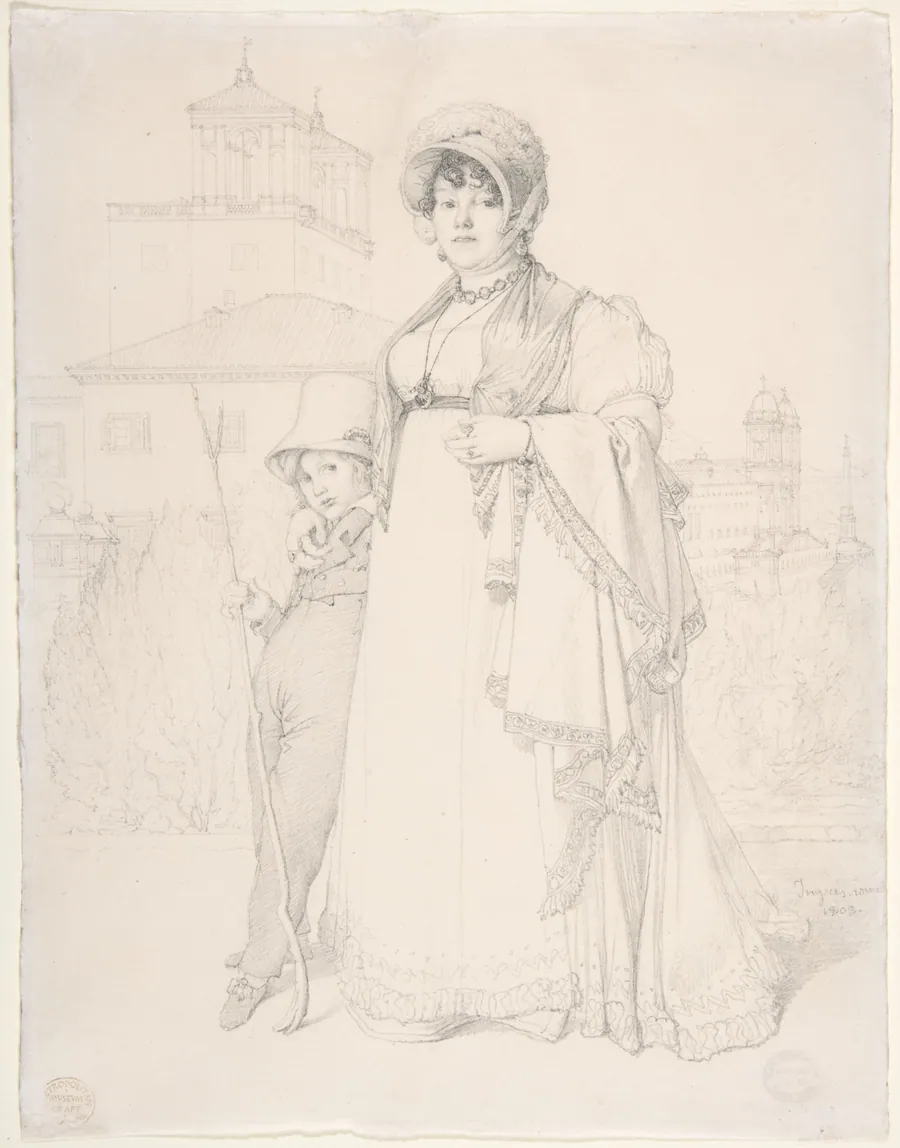 Madame Guillaume Guillon Lethière, née Marie-Joseph-Honorée Vanzenne, and her son Lucien Lethière by Jean Auguste Dominique Ingres