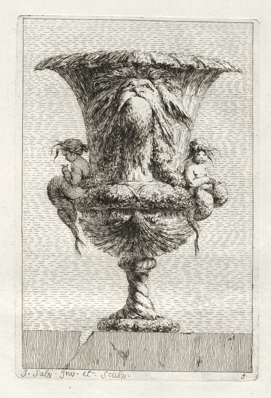 Suite of Vases:  Plate 9 by Jacques François Saly