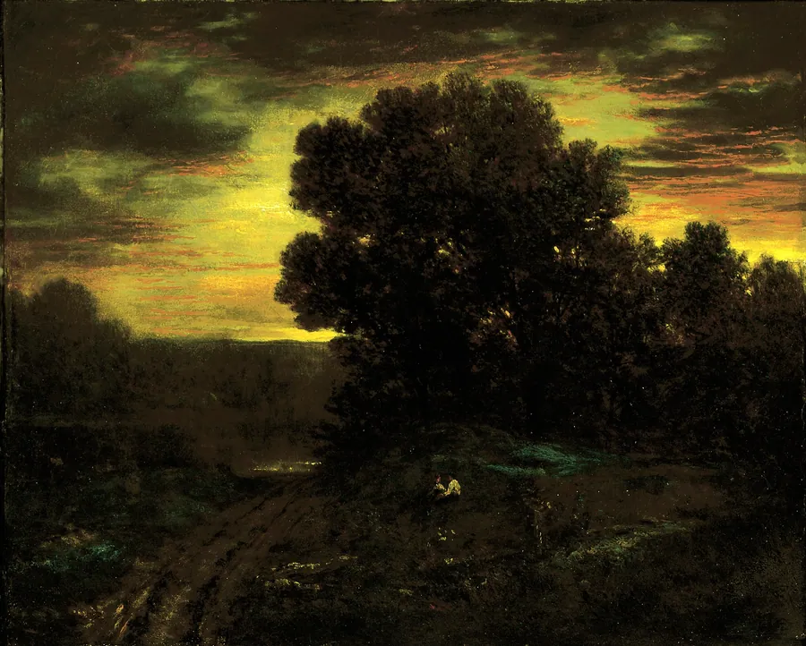 River Landscape at Sunset by David Johnson, born New York City 1827-died Walden, NY 1908