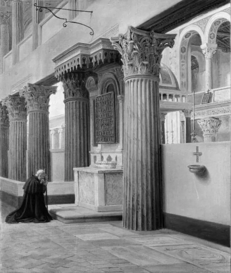 Parti af det indre af S. Lorenzo fuori le mura by Constantin Hansen