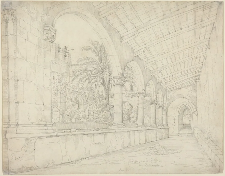 The Cloister of Santa Maria di Gesù at Palermo by Anton Hallmann