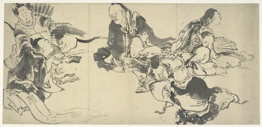 The Six Master Poets by Katsushika Hokusai 葛飾北斎 (1760-1849)