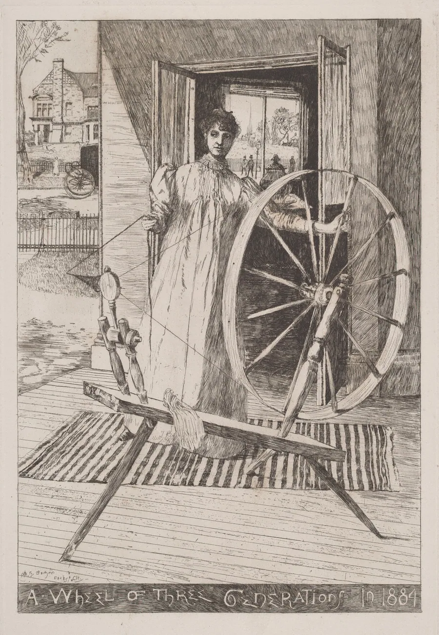 At the Spinning Wheel by Otto Henry Bacher