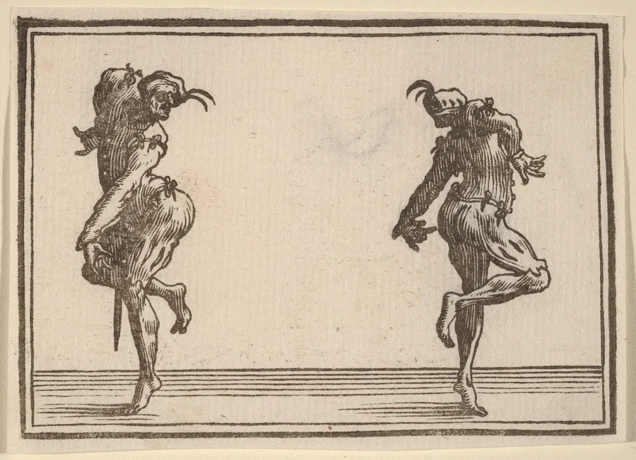 Two Pantaloons Dancing by Edouard Eckman