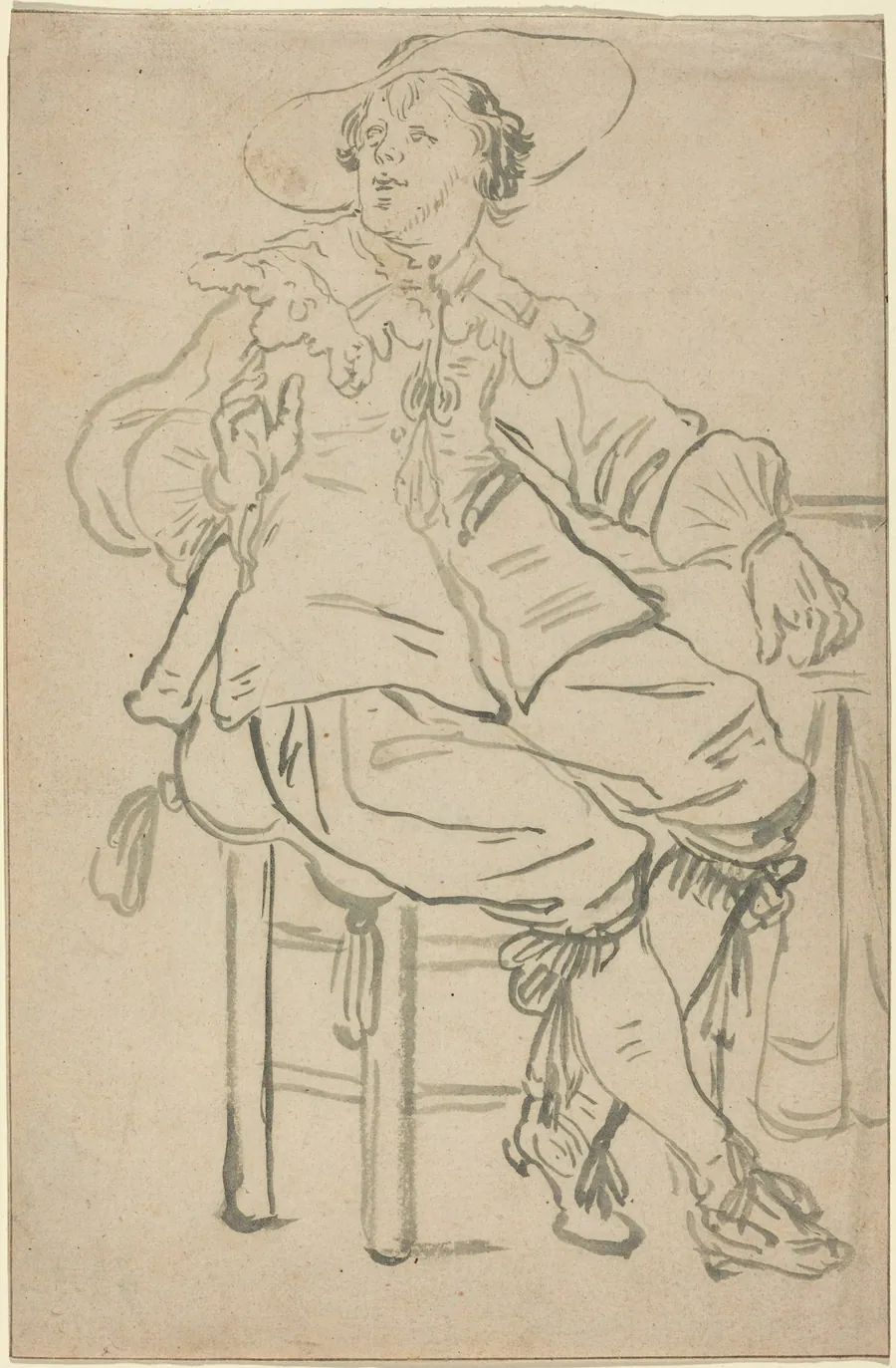 Seated Cavalier by Jan Philipz van Bouckhorst