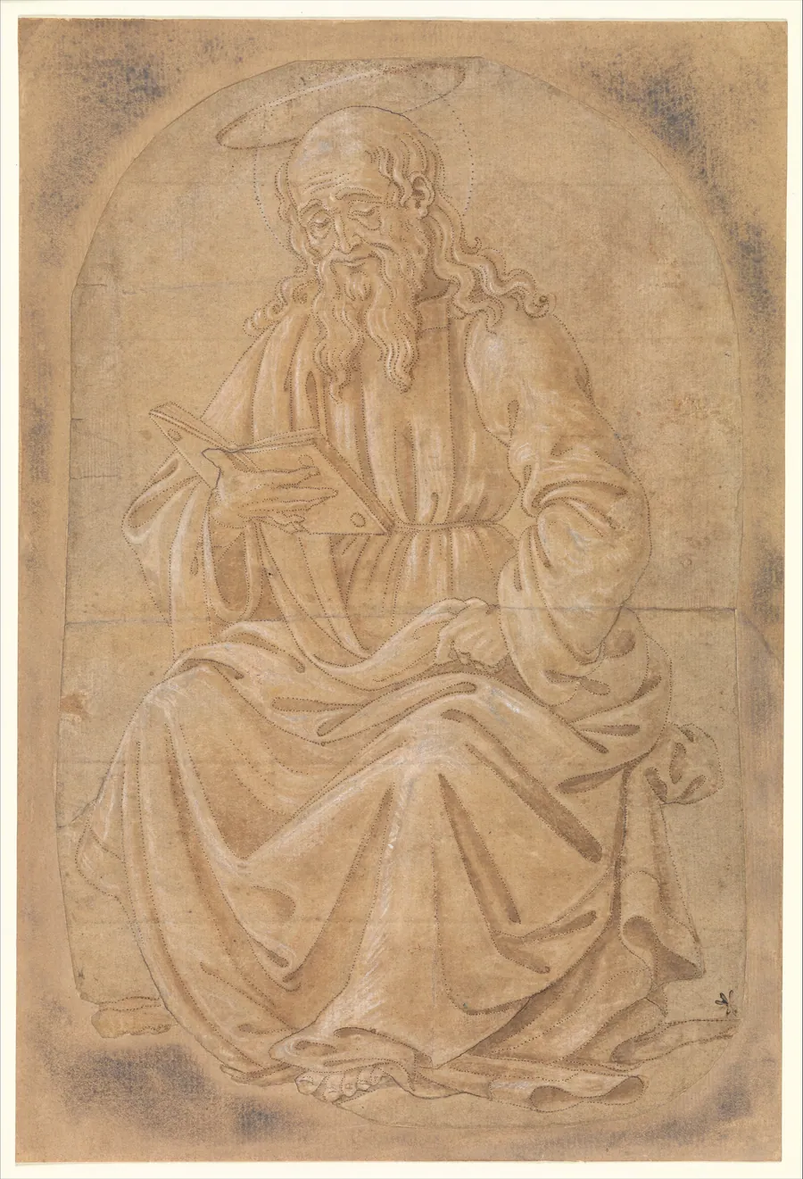 A Seated Saint Reading from a Book by Alesso Baldovinetti