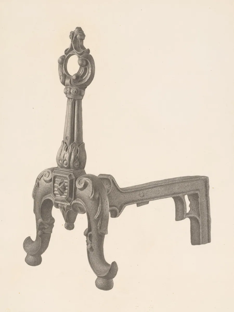 Andiron (one of pair) by Milton Grubstein