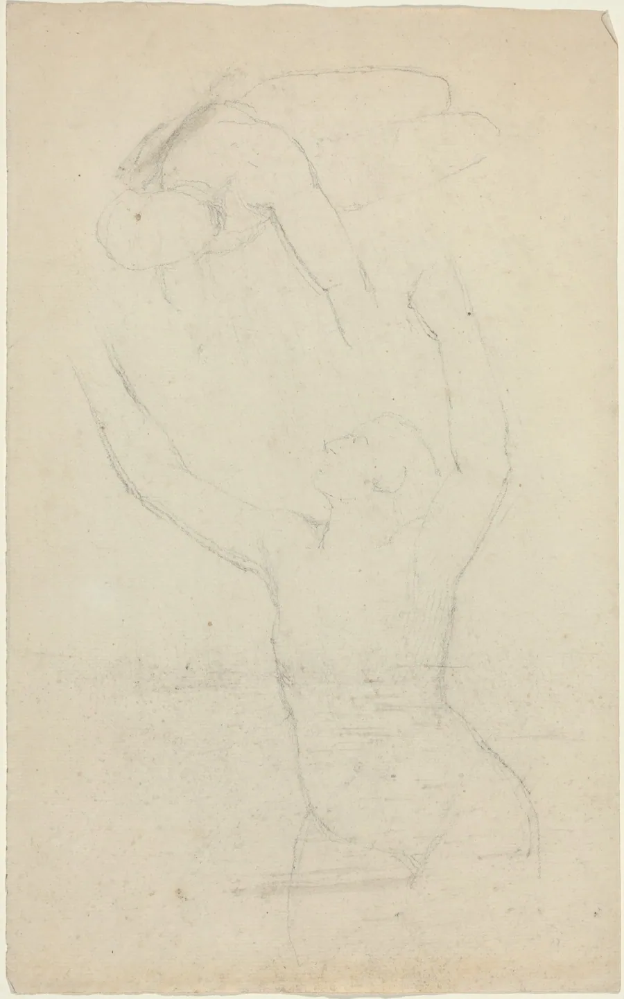 Two Airborne? Figures Reaching out to One Another by John Flaxman