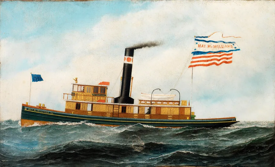 The Ocean-Going Tug "May McWilliams" by Antonio Jacobsen, born Copenhagen, Denmark 1850-died West Hoboken, NJ 1921