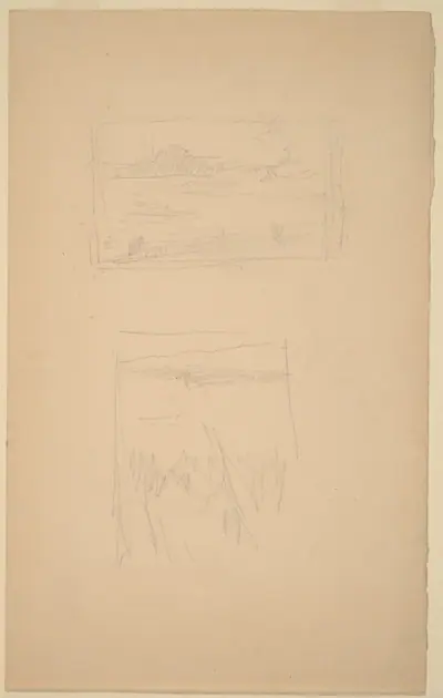 Two Sketches of Landscape Pictures hung at the Society of British Artists