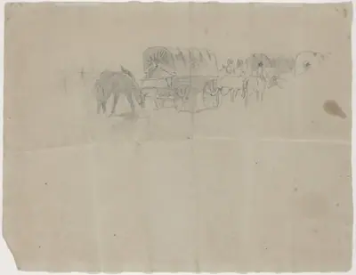 Supply Train and Mules [verso]