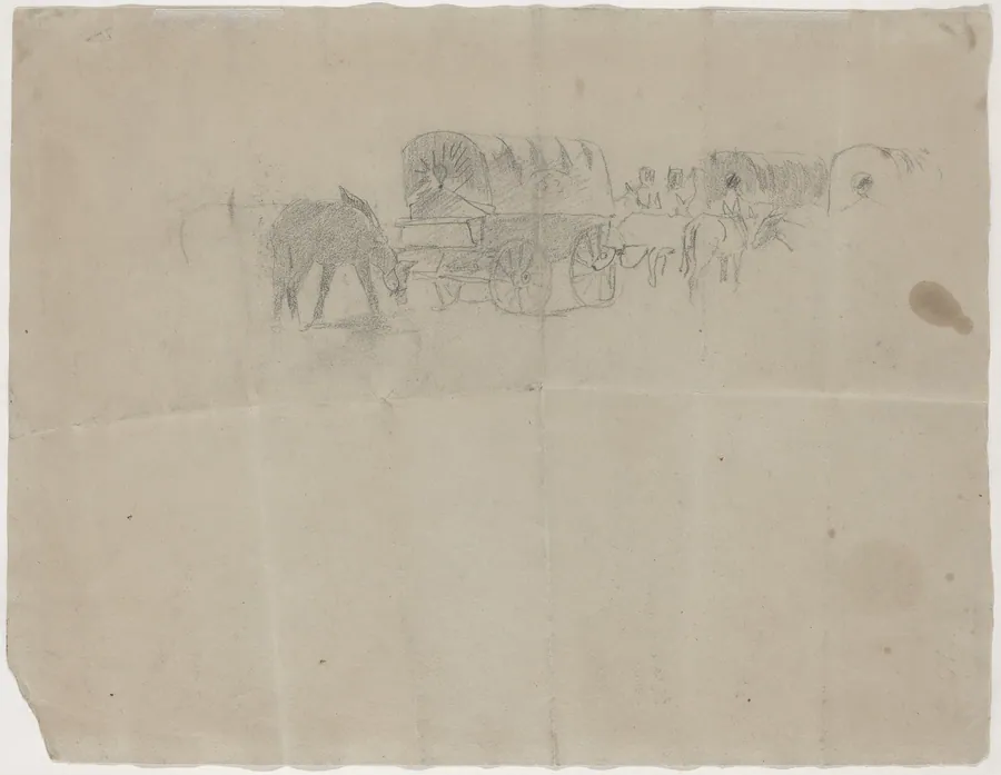Supply Train and Mules [verso] by Winslow Homer